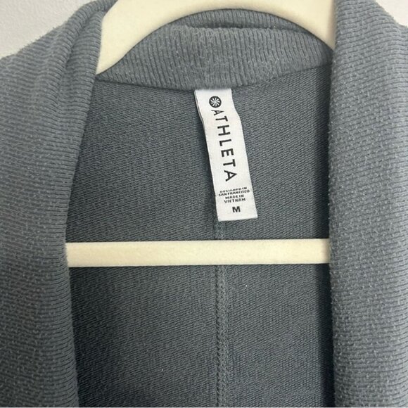 Athleta Charcoal Gray Pranayama Wrap Open Front Cardigan Women’s Size Medium - Picture 4 of 8